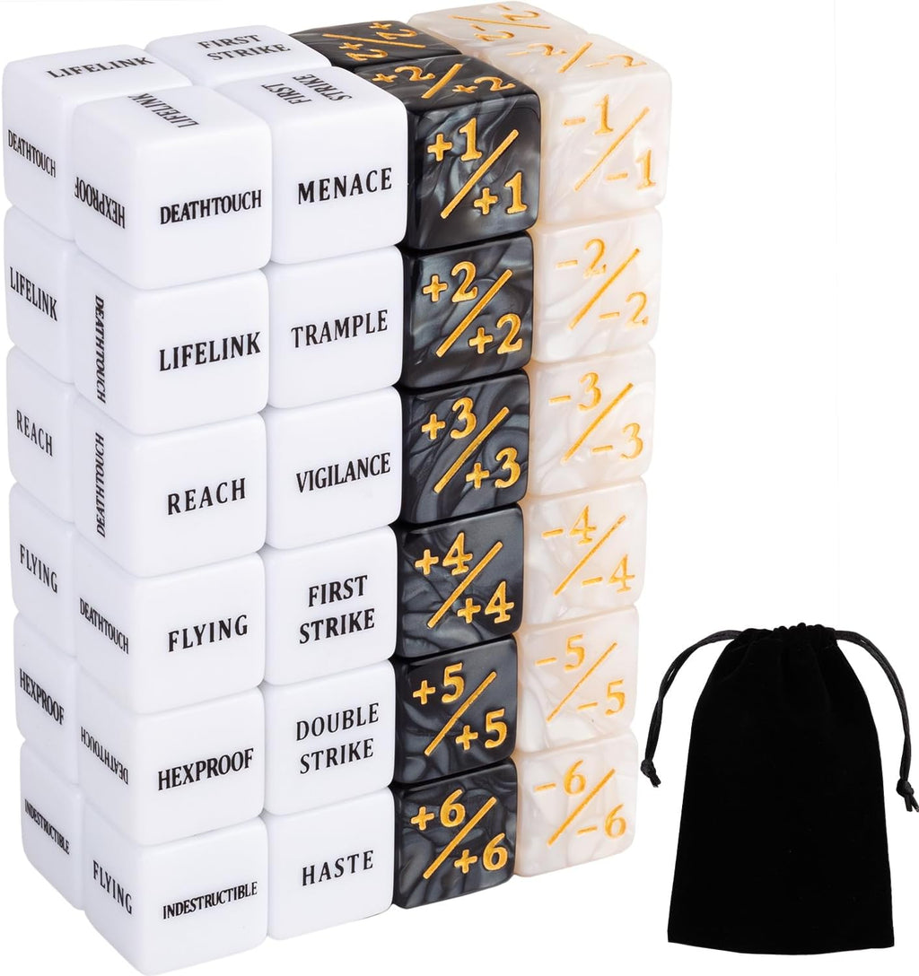 48-Piece MTG Ability Counter Dice Set Buff Tokens for Magic the Gathering Card G