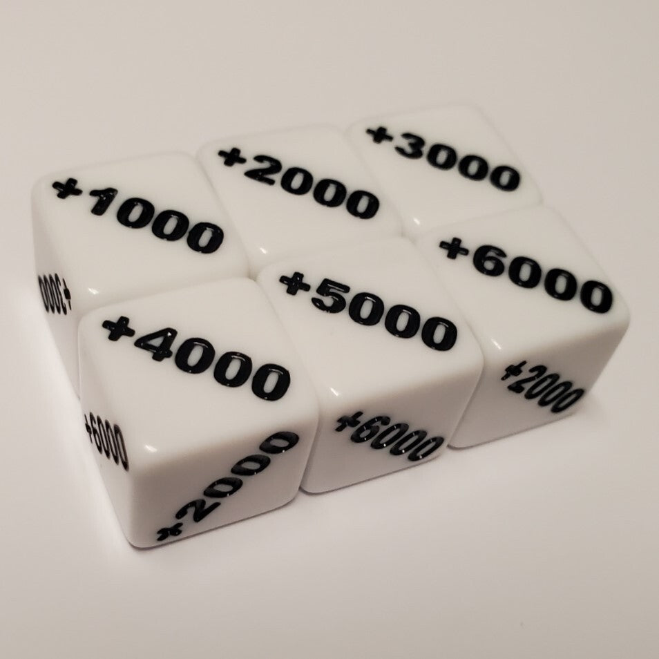 Positive +1000 to +6000 Counter Dice Compatible with One Piece TCG