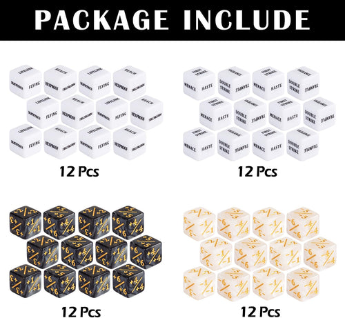 48-Piece MTG Ability Counter Dice Set Buff Tokens for Magic the Gathering Card G